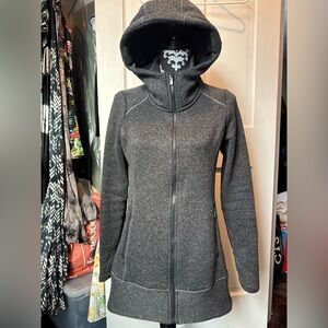 Athleta Charcoal Long Knit Jacket